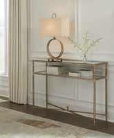 Warmstead Furniture - Ashley Furniture - Cloverty Sofa Table - Sofa Table / Aged Gold Finish - T440-4